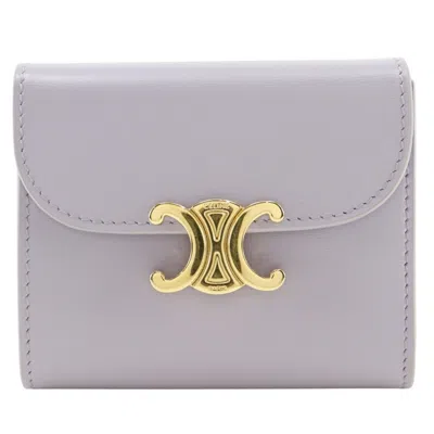 Pre-owned Celine Purple Leather Wallet (tri-fold) ()