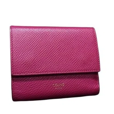 Pre-owned Celine Purple Leather Wallet (tri-fold) ()