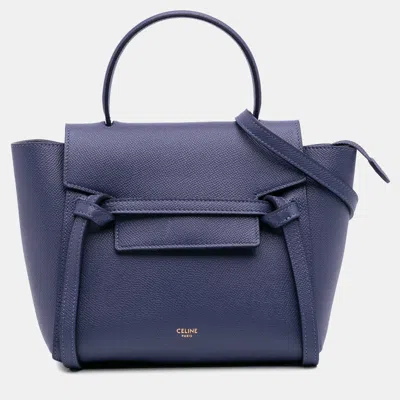 Pre-owned Celine Purple Nano Grained Calfskin Belt Bag