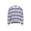 Celine Polo Sweater In Striped Cotton In Purple