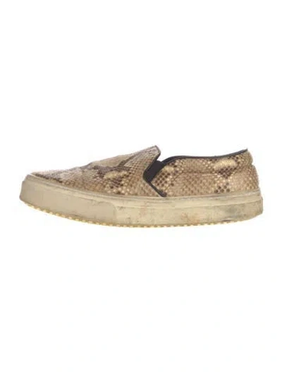 Pre-owned Celine Python Animal Print Sneakers In Gray