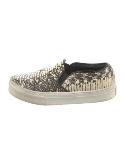 Pre-owned Celine Python Animal Print Sneakers In Neutral