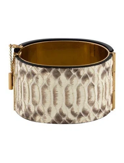 Pre-owned Celine Python Edge Cuff Bracelet, 6.5" In Multi