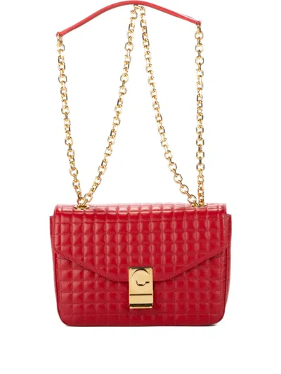 Pre-owned Celine Quilted Chain Bag In Red