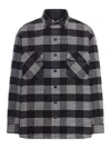 Celine Quilted Checked Wool Overshirt In Multi