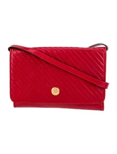 Pre-owned Celine Quilted Crossbody Bag Vintage In Red