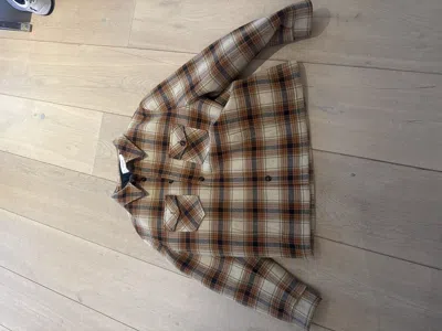 Pre-owned Celine Quilted Flannel (hoodie Taken Off) In Orange