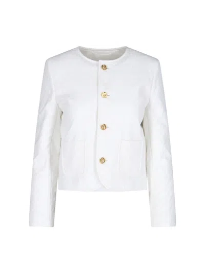 Celine Quilted Jacket Chelsea In White
