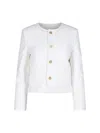 Celine Long-sleeved Leather Jacket In White