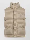 Celine Quilted Jacket With High Collar And Pocket In Brown