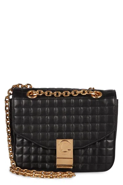 Celine Quilted Shoulder Bag In Black