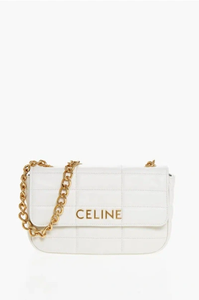 Celine Quilted Leather Shoulder Bag With Golden Details