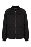 Celine Quilted Nylon Bomber Jacket In Black