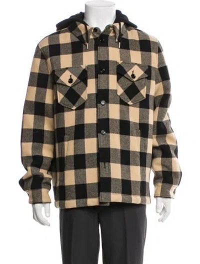 Pre-owned Celine Quilted Trucker Wool Utility Jacket In Black