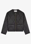 Celine Quilted Zip Jacket In Black