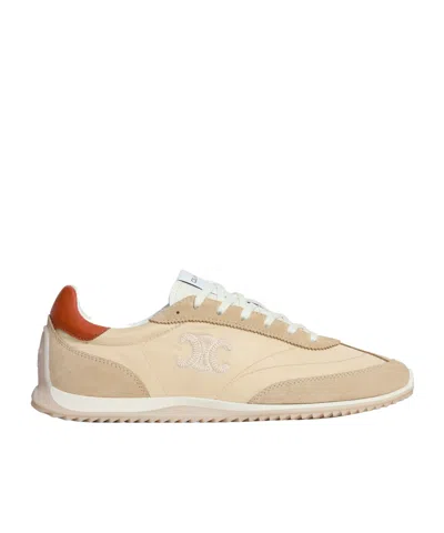 Celine Racer - Low Top Sneaker In Nylon, Suede Calfskin And Calfskin In Brown
