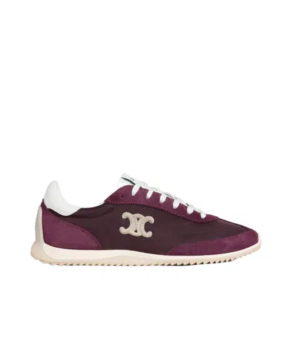 Celine Triomphe Panelled Sneakers In Purple
