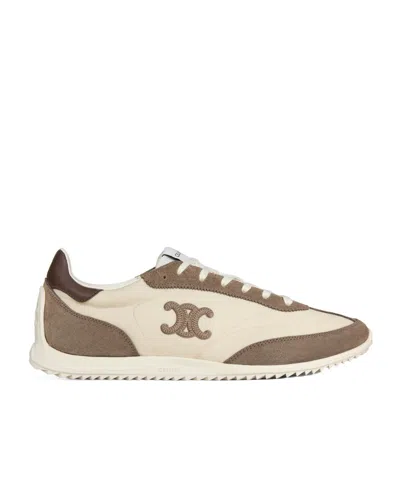 Celine Racer Sneaker In Nylon, Suede Calfskin And Calfskin In Multi