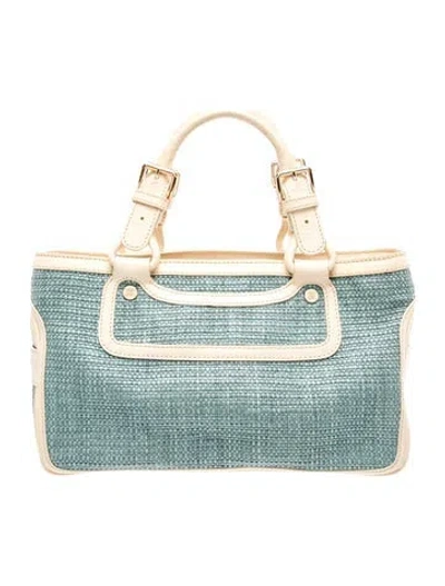 Pre-owned Celine Raffia Boogie In Blue