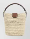 Celine Raffia Bucket Bag Adjustable Shoulder Strap In Neutral
