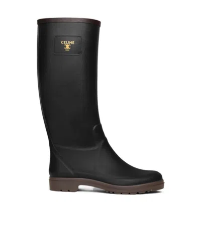 Celine Rain Boots In Black