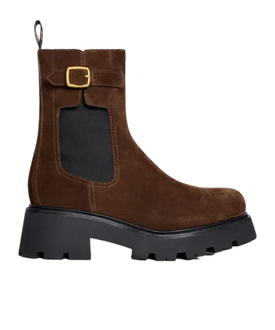 Celine Ranges Chelsea Booties In Brown