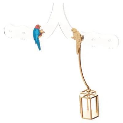 Pre-owned Celine Rare  2017 Phoebe Philo Animalerie Birdcage Drop & Stud Earrings Pair In Multiple
