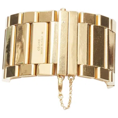 Pre-owned Celine Rare Old  Phoebe Philo Manchette Gold Tone Watch Link Wide Bracelet In Multi