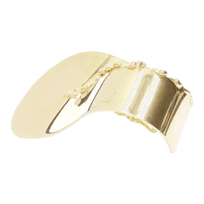 Pre-owned Celine Rare Old  Phoebe Philo Runway Devoured Gold Tear Statement Bangle Cuff S In Multi