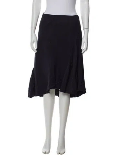 Pre-owned Celine Raw-edge Trim Knee-length Skirt In Blue