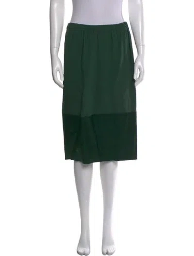 Pre-owned Celine Raw-edge Trim Midi Length Skirt In Green