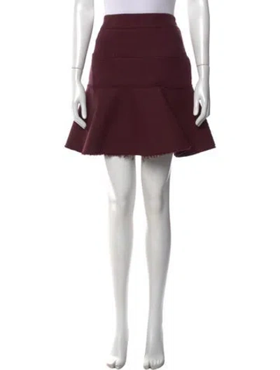 Pre-owned Celine Raw-edge Trim Mini Skirt In Purple