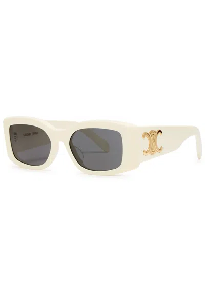 Celine Rectangle-frame Sunglasses In White