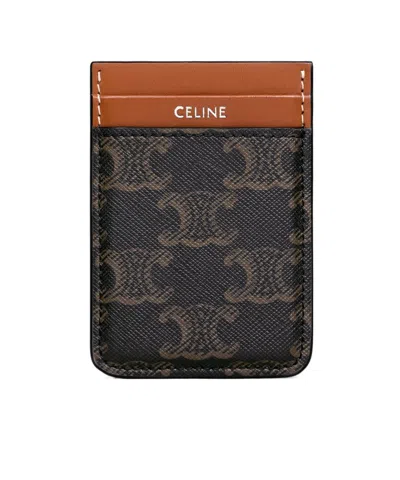 Celine Rectangular Card Holder In Black