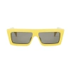 Celine Rectangular Frame Sunglasses In Shiny Yellow / Smoke