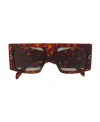 Celine Rectangular Frame Sunglasses In Brown