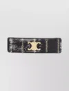Celine Rectangular Hair Clip Sequin Detail In Brown