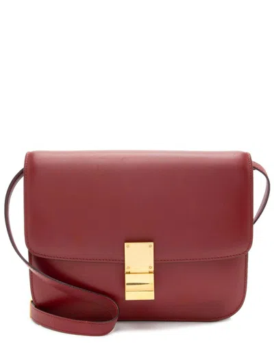 Celine Red Calfskin Classic Medium Box Bag (authentic Pre-loved)