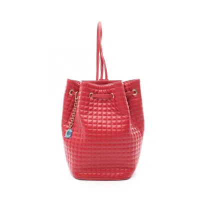 Pre-owned Celine Red Color Leather Backpack ()