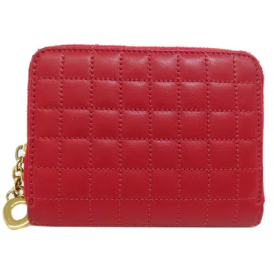 Pre-owned Celine Red Color Leather Coin Purse/coin Case ()