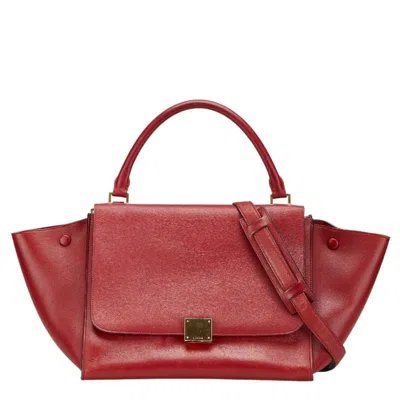 Pre-owned Celine Red Color Leather Handbag Shoulder Bag ()
