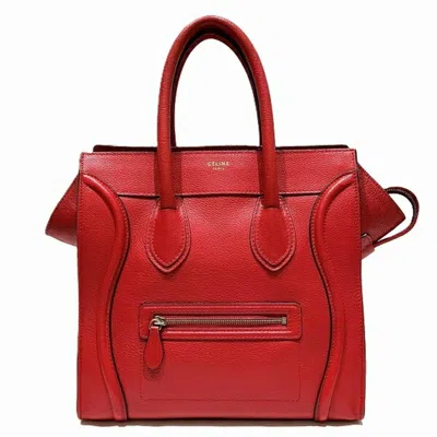 Pre-owned Celine Red Color Leather Handbag Tote Bag ()