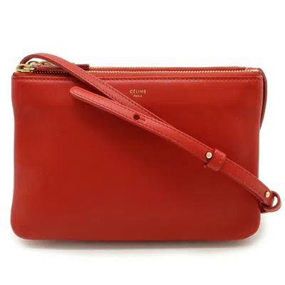 Pre-owned Celine Red Color Leather Pochette Shoulder Bag ()