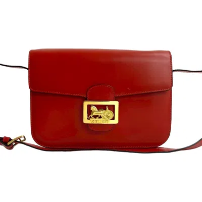 Pre-owned Celine Red Color Leather Pochette Shoulder Bag ()