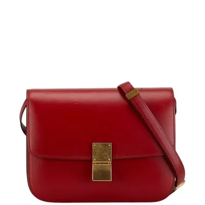 Pre-owned Celine Red Color Leather Shoulder Bag ()