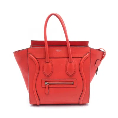 Pre-owned Celine Red Color Leather Tote Bag ()