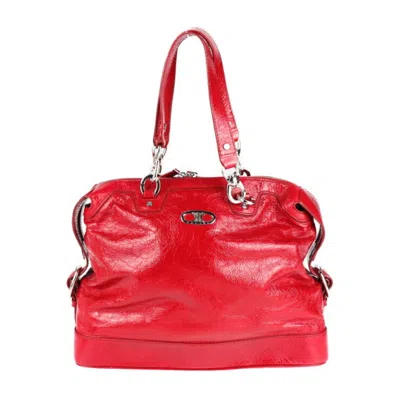 Pre-owned Celine Red Color Patent Leather Handbag Shopping Bag Shoulder Bag Tote Bag ()