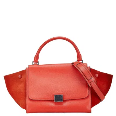 Pre-owned Celine Red Color Suede Leather Handbag Shoulder Bag ()