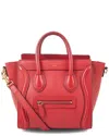 Celine Red Drummed Leather Micro Luggage (authentic Pre-loved)