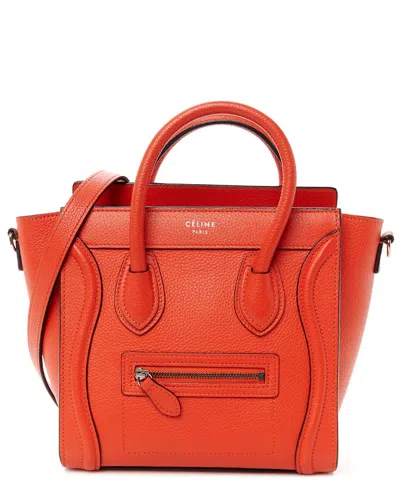 Celine Red Drummed Leather Micro Luggage (authentic Pre-loved)